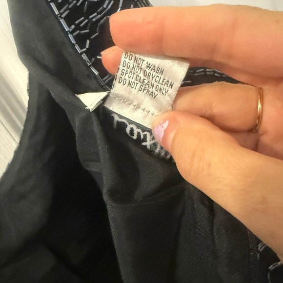 J. Luxmi New York Size L Beaded Sheer Blouse Tank Top Set Black Party Holiday‎ - Picture 12 of 13